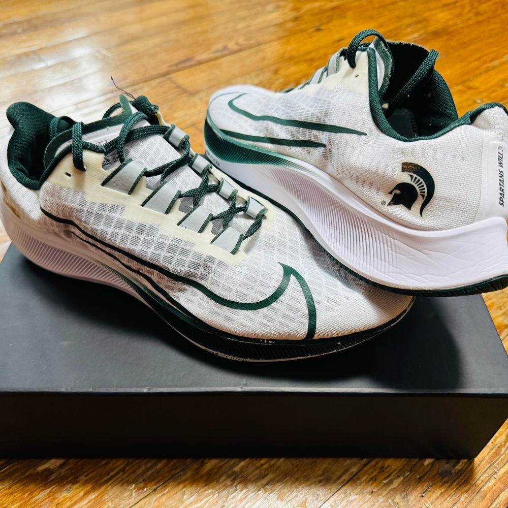 Men’s Nike Pegasus Zoom White and Green Running Shoes